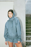 number 16 green white checkered jacket in cotton