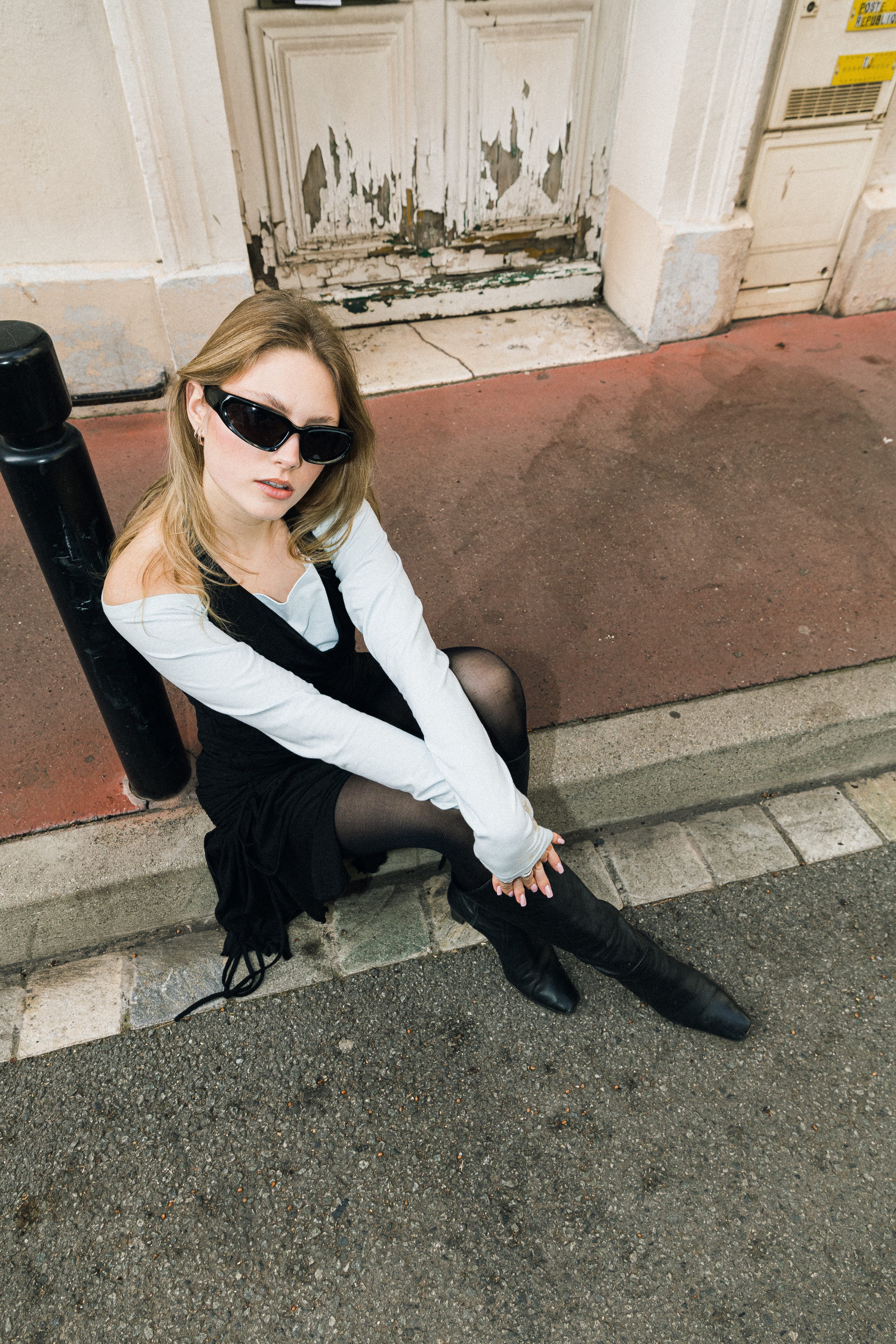 number 13 turquoise longsleeve with black top in cotton