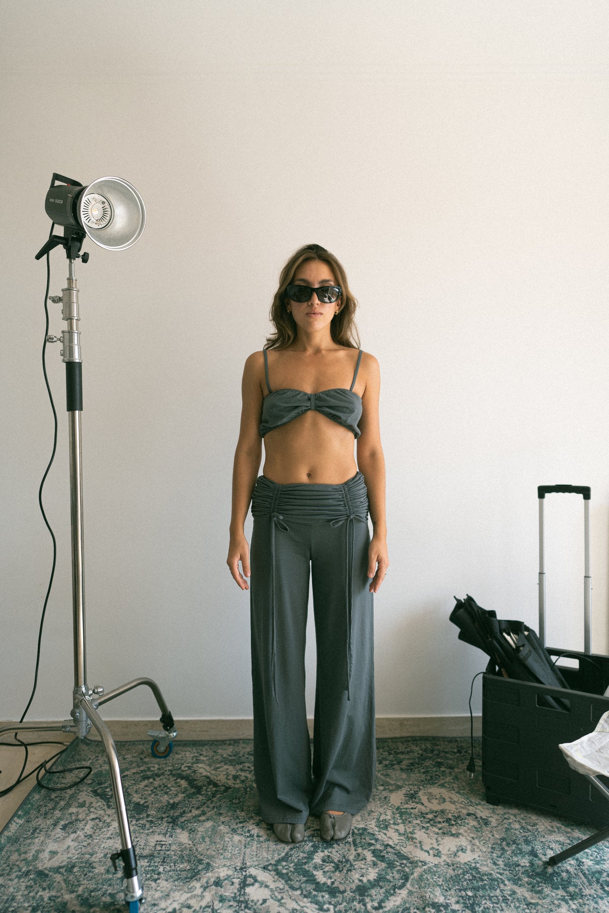 number 45 grey long pants in cotton