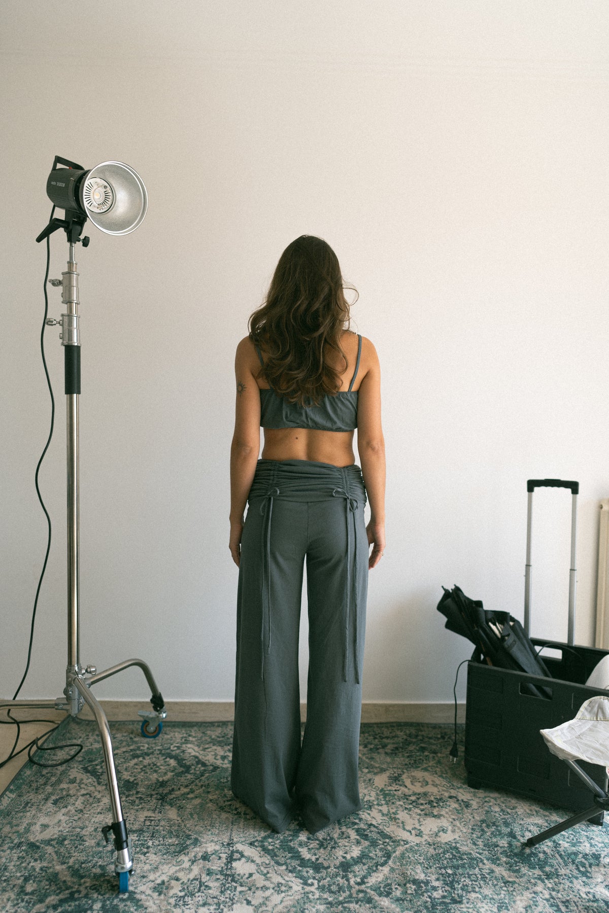 number 44 grey bralette top in cotton
