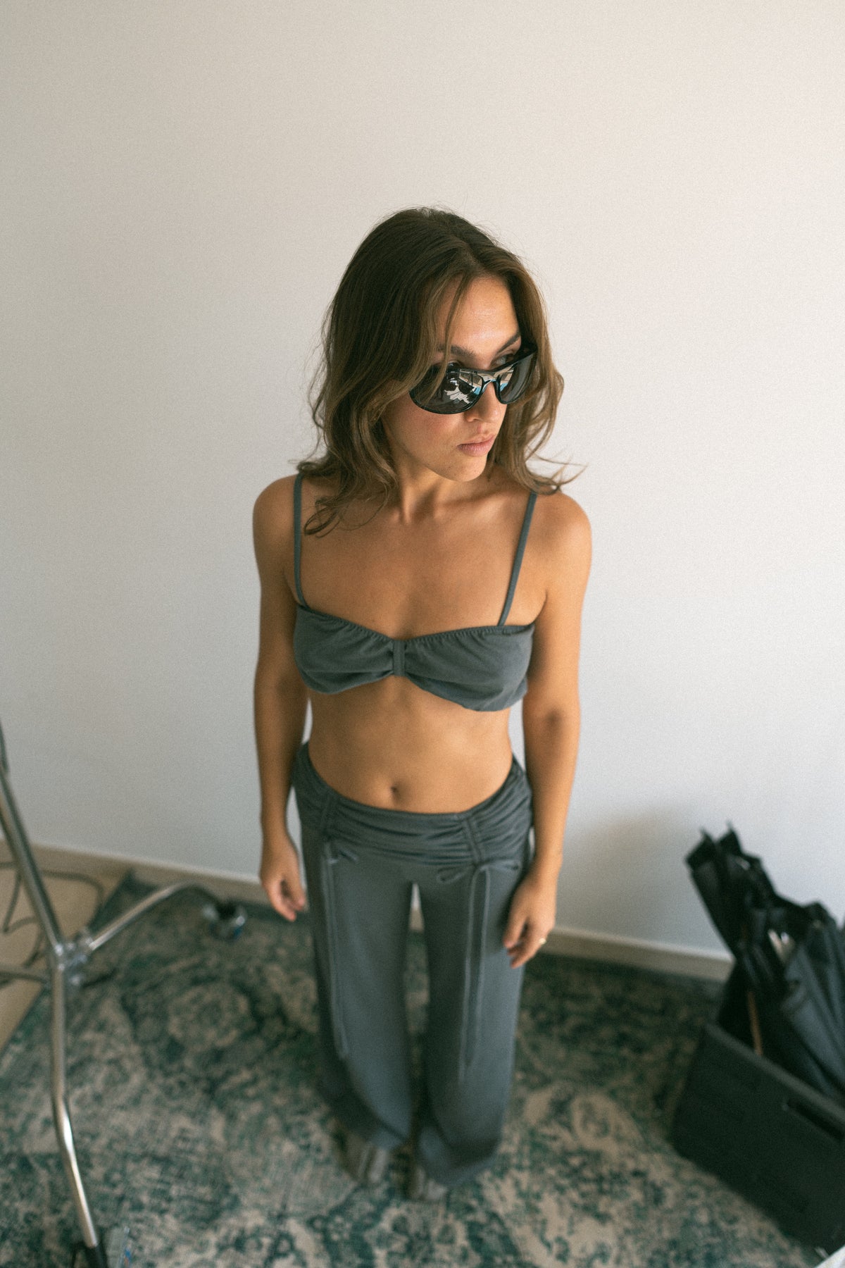 number 44 grey bralette top in cotton