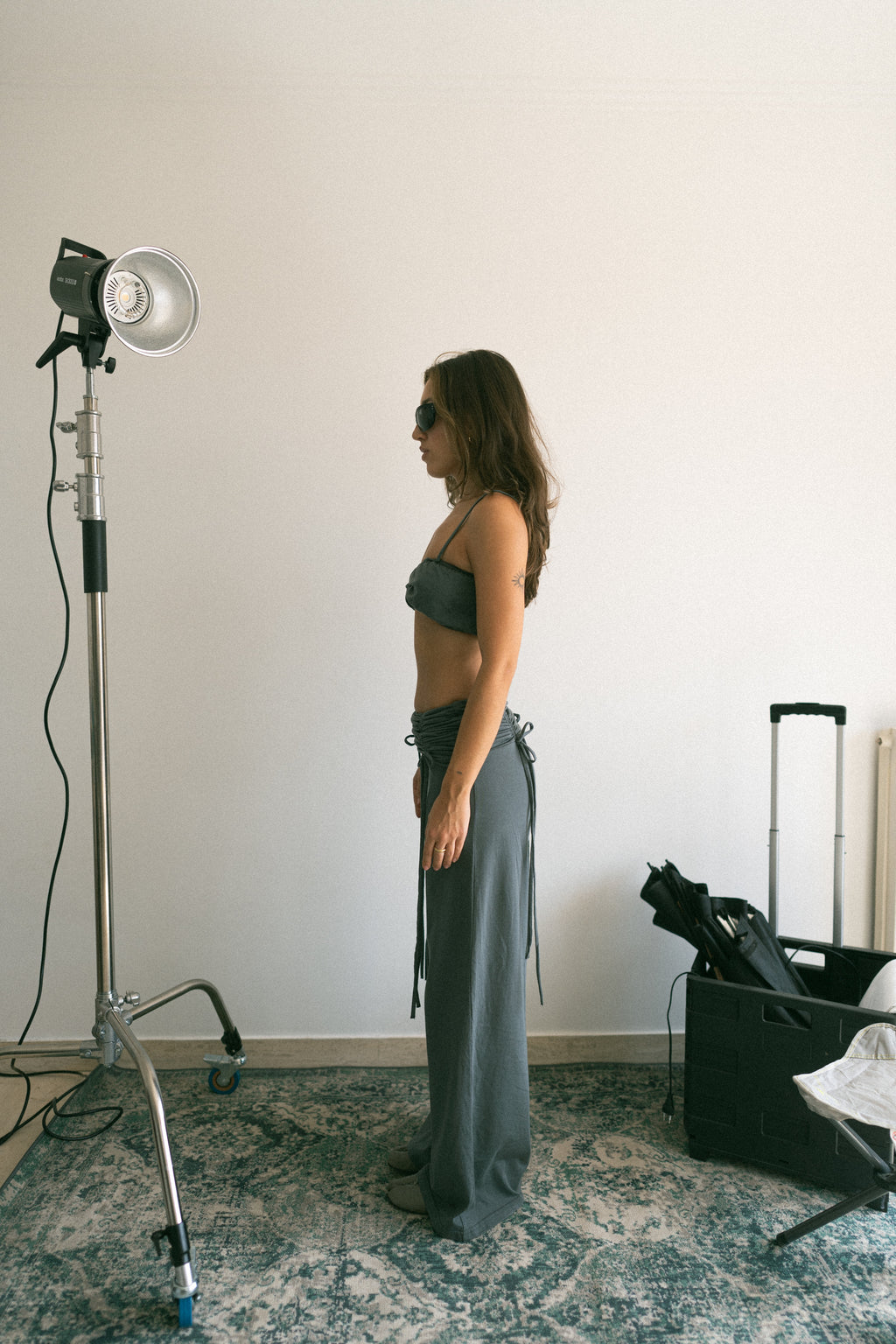 number 45 grey long pants in cotton