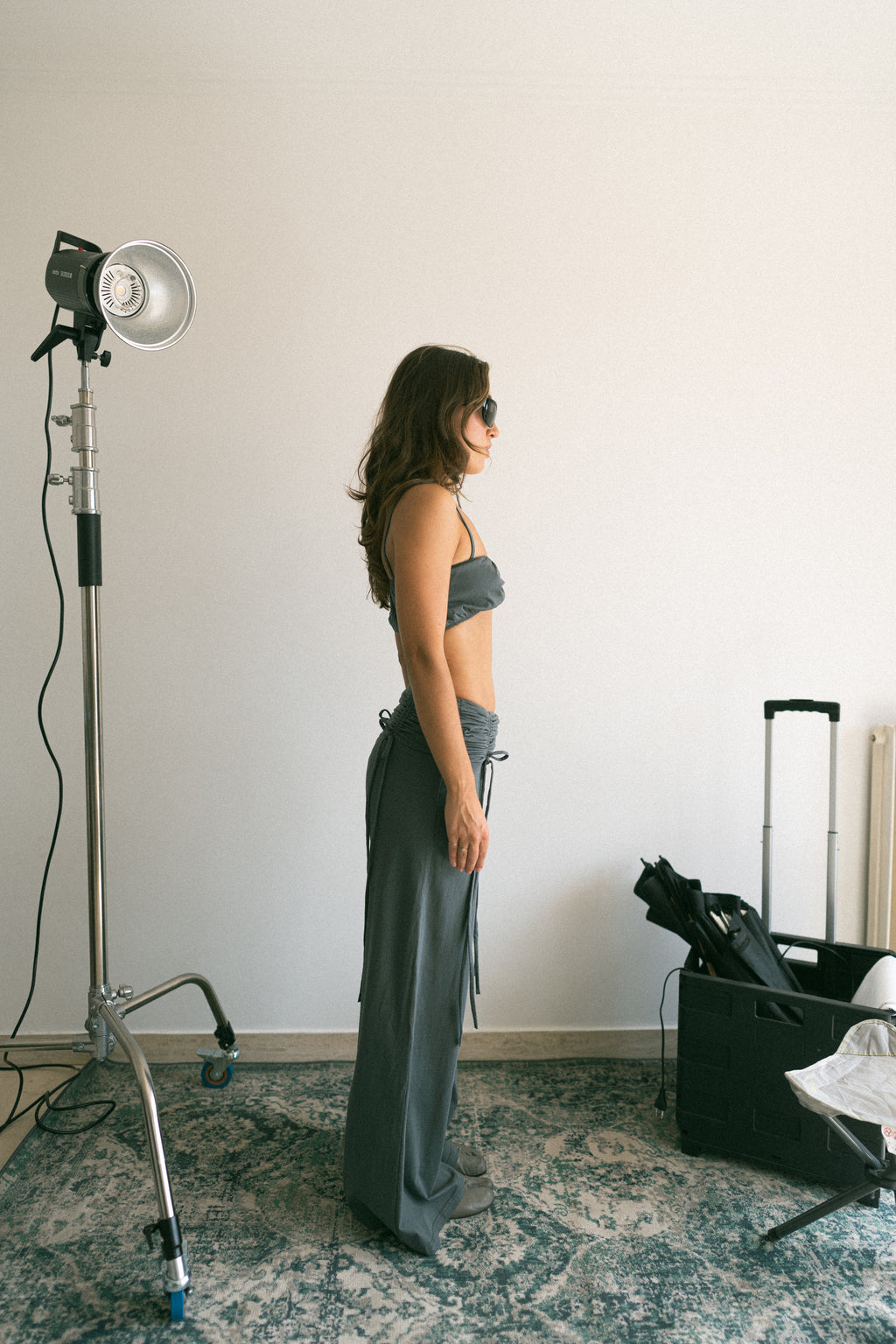 number 45 grey long pants in cotton