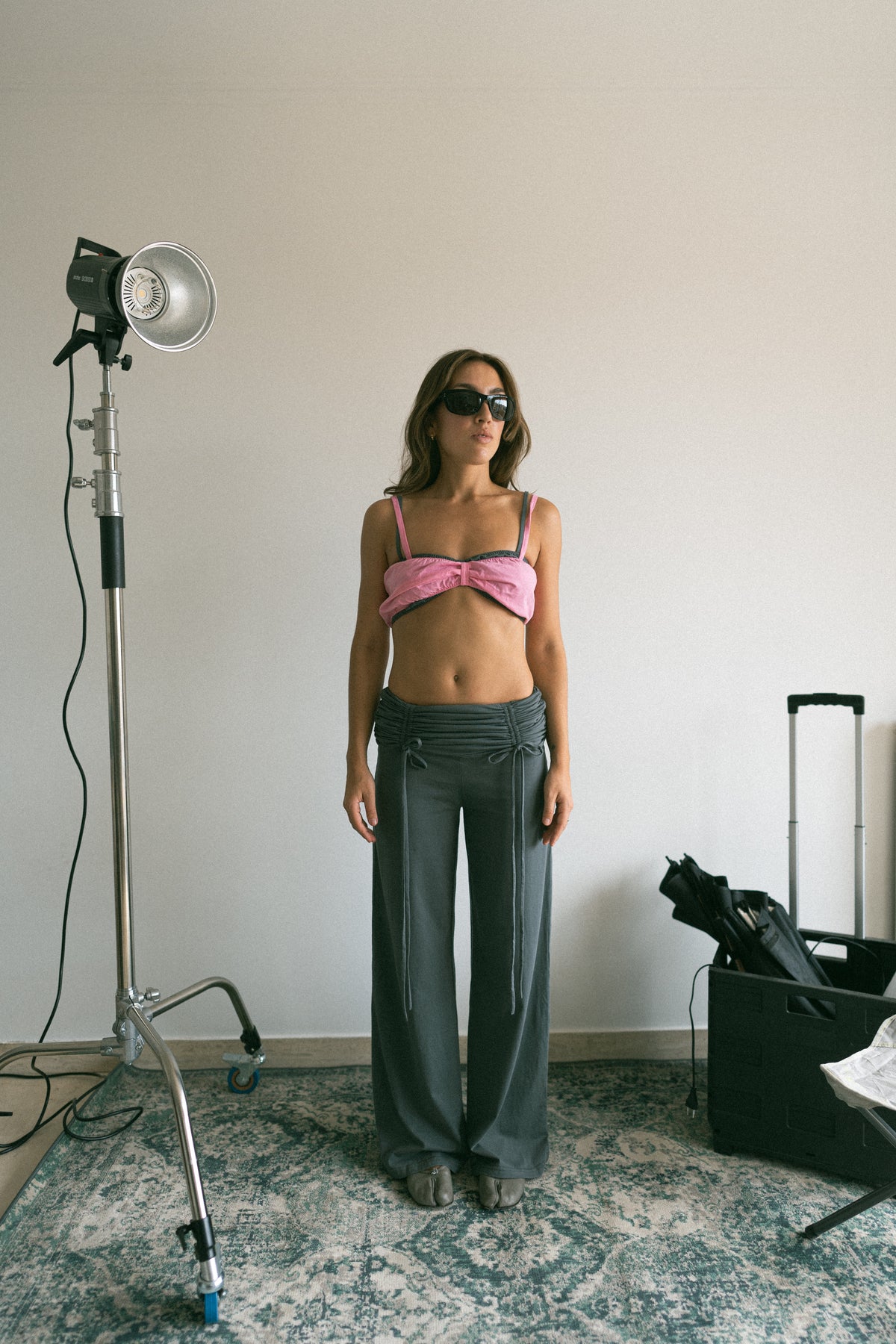 number 43 candy pink bralette top in cotton