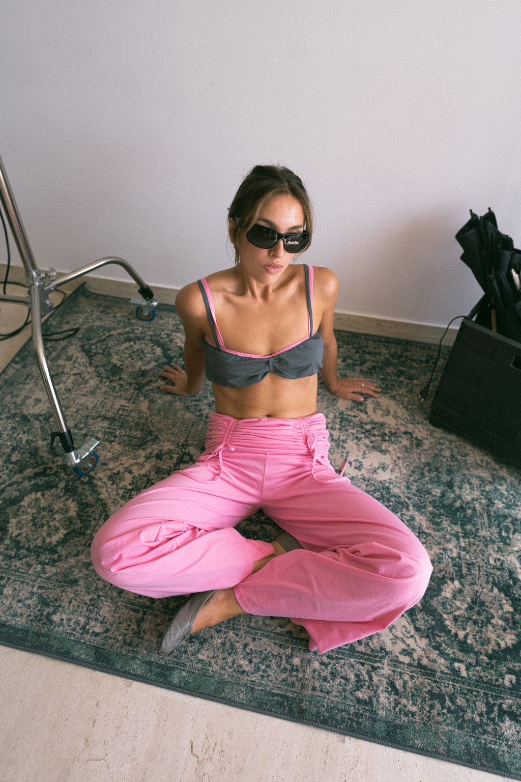 number 46 candy pink long pants in cotton