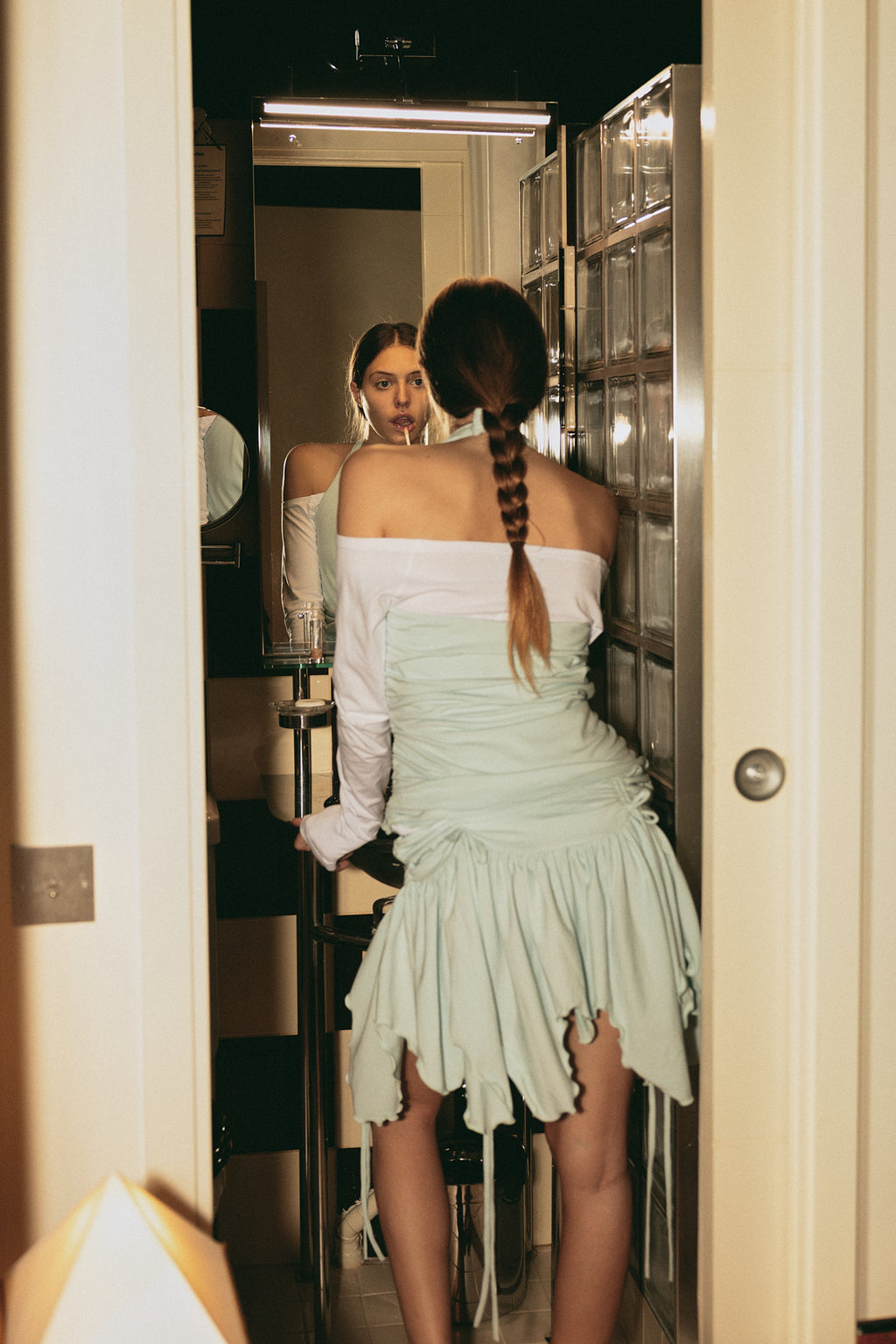 number 08 turquoise skirt in cotton