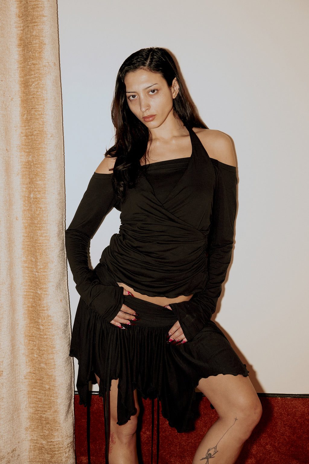 number 10 black skirt in cotton
