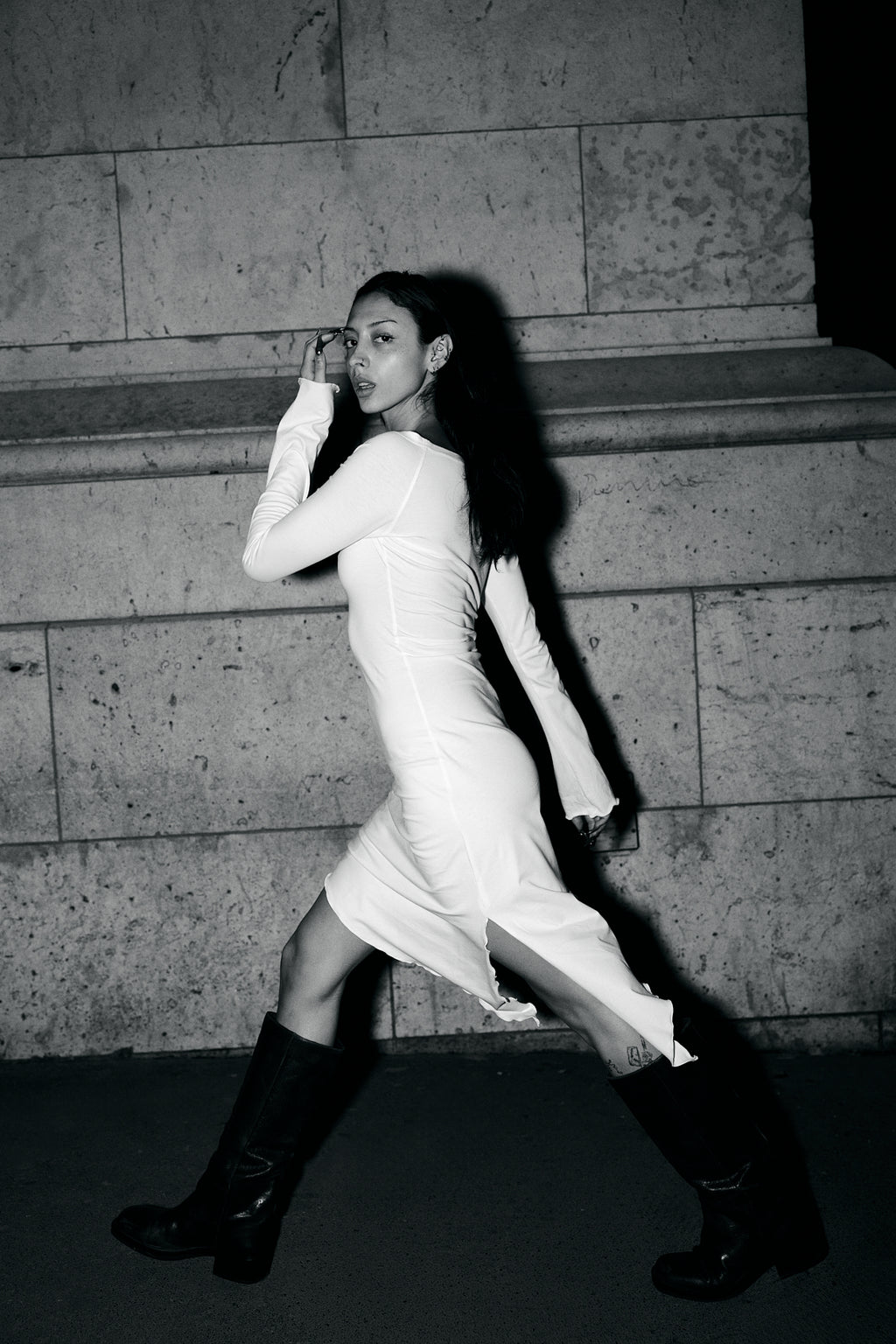 number 12 white midi dress in cotton