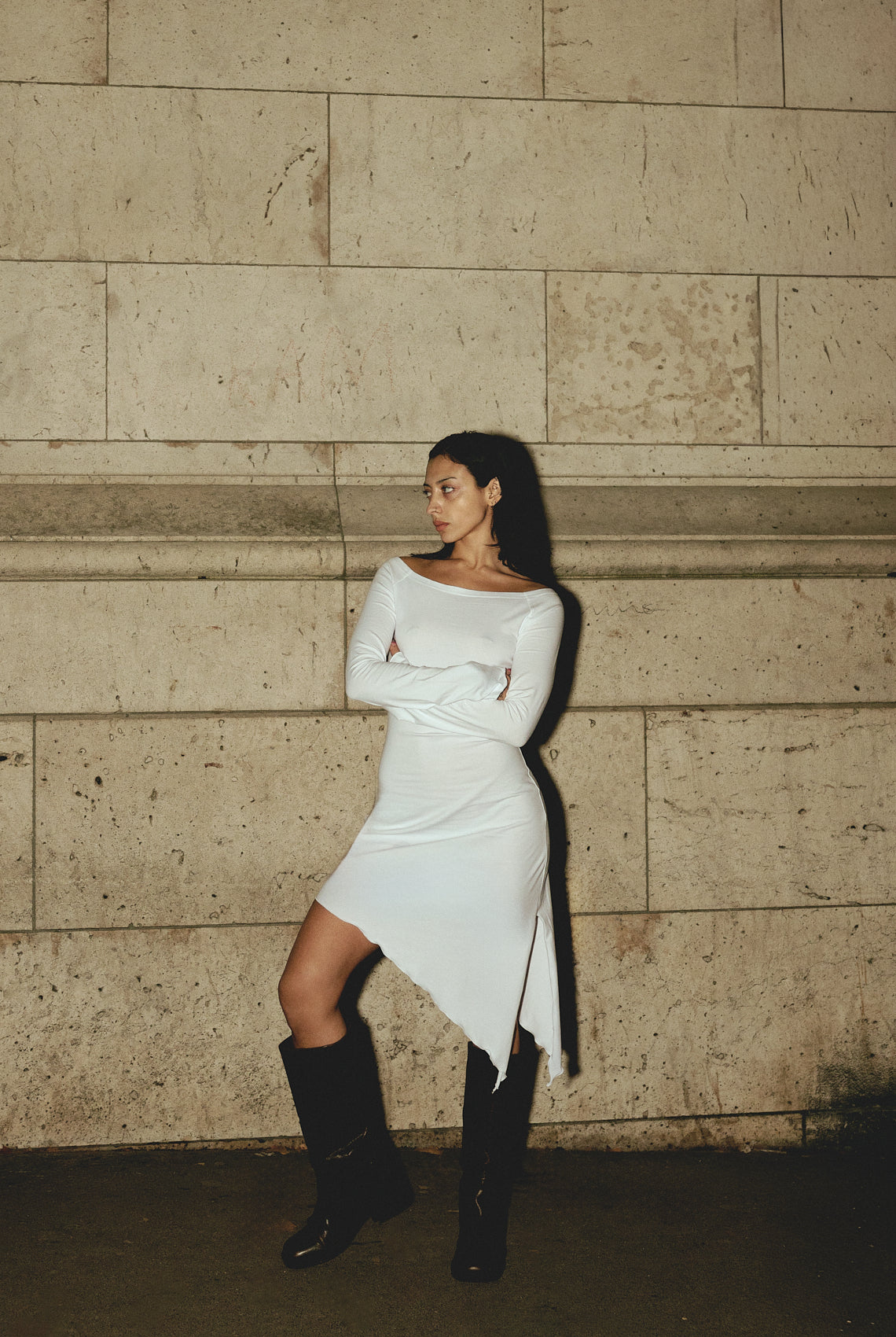 number 12 white midi dress in cotton