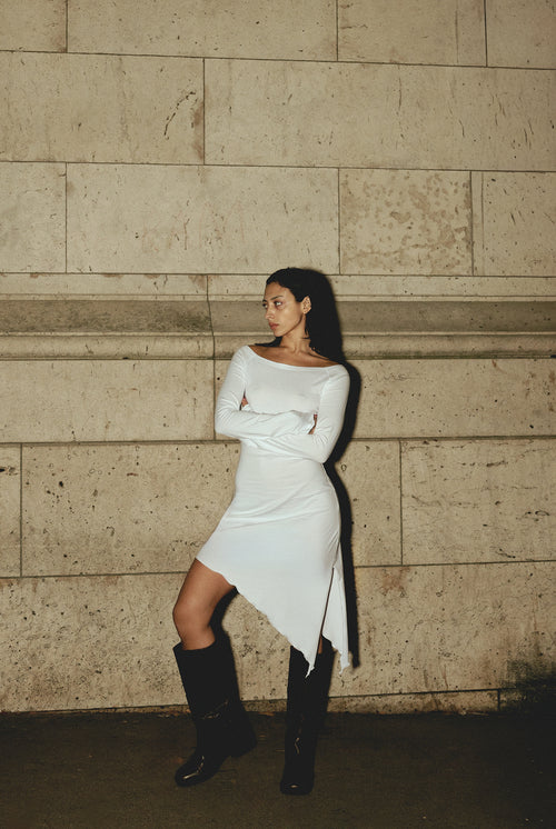 number 12 white midi dress in cotton